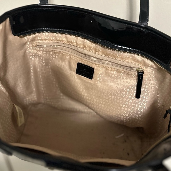 Kate Spade Black Patent Leather Harmony Metro Perforated Logo Tote - Picture 5 of 6